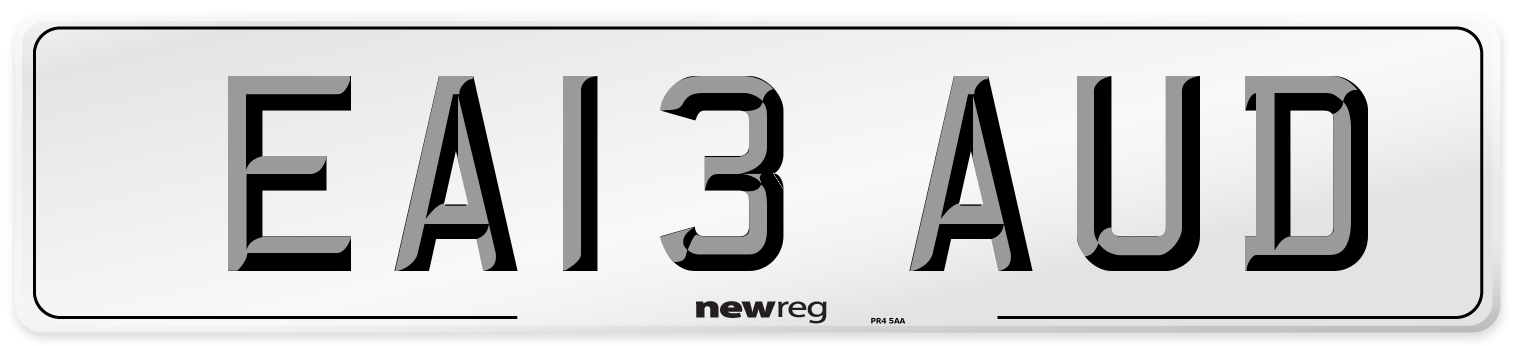 EA13 AUD Number Plate from New Reg